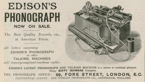 Annonce for Edisons Phonograph af English School