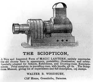 Annonce for The Sciopticon, ca. 1860