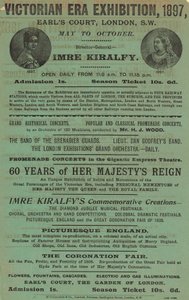 Annonce for Victorian Era Exhibition, 1897, ved Earls Court af English School