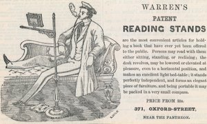 Annonce for Warrens Patent Reading Stands af English School