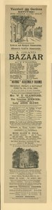 Annoncer for en Grand Bazaar i Vauxhall Gardens