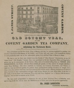 Annonce for gammel købt te fra Covent Garden Tea Company af English School
