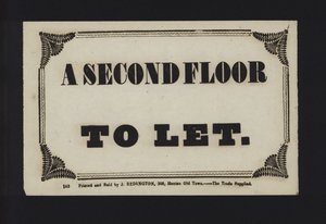 Annonce: En anden sal til leje (type) af English School