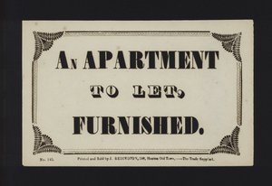 Annonce: En lejlighed til leje, umøbleret (type) af English School