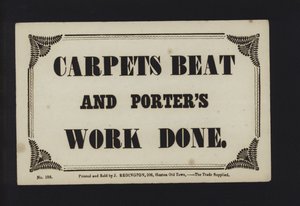 Anzeige: Teppiche klopfen und Trägerarbeiten erledigt (Typ)