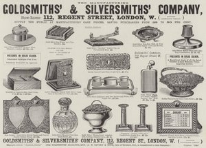 Annonce, guldsmede- og sølvsmedefirma (gravering) af English School