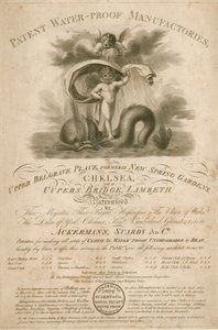 Annonce for Ackermann, Stardy & Co., Patent Water-Proof Manufactories af English School