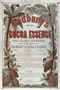 Annonce for Cadburys Cocoa Essence, fra The Graphic, 1878