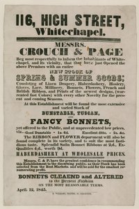 Annonce for Crouch and Page, 116 High Street, Whitechapel af English School