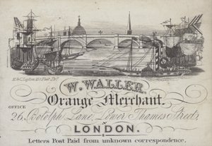 Annonce for W Waller, Orange Merchant, London (litho) af English School