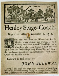 Annonce for Henley Stage Coach, 1717 af English School