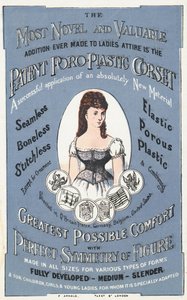 Annonce for patentet Poro-Plastic korset af English School