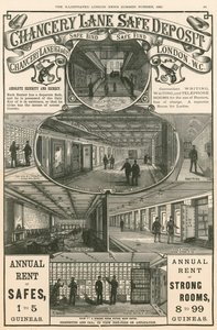 Annoncering for Chancery Lane Safe Deposit, 61-62 Chancery Lane, London af English School