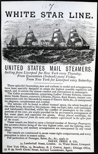 Annonce for White Star Line, 1876 (trykt papir) af English School