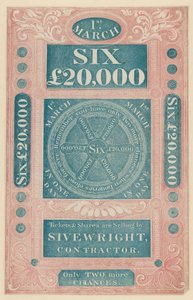 Annonce for sidste lotteri i England af English School
