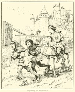 "Igen står de over for kvinten" (gravering) af English School