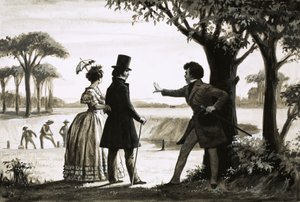 Alexandre Dumas gennemgår sin ejendom af English School