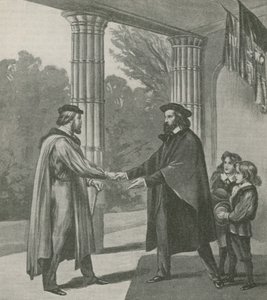 Alfred, Lord Tennyson, byder Giuseppe Garibaldi velkommen til sit hjem på Isle of Wight af English School