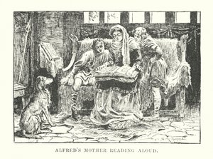 Alfreds mor læser højt (kobberstik) af English School