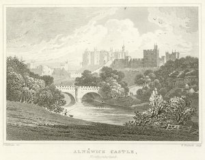 Alnwick Castle, Northumberland (gravering) af English School