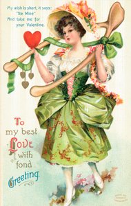 Amerikansk Valentine-kort af English School