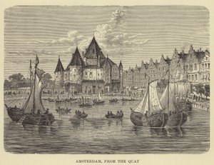 Amsterdam, fra kajen (gravering) af English School