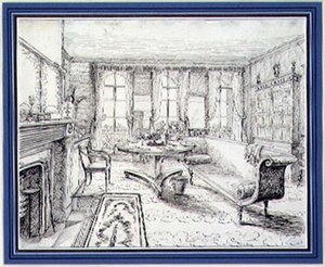 Interiør i et engelsk Regency-landhus af English School