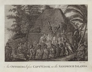 Et offer før Captain Cook af English School