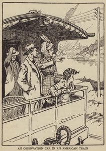Ein Beobachtungswagen in einem amerikanischen Zug