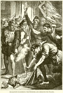 Anabaptister plyndrer kirkerne og bryder billederne af English School