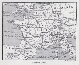 Oldtidens Gallien (litho) af English School