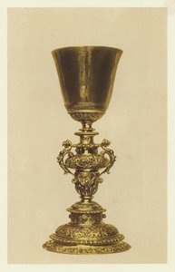 Antik forgyldt kalk (chromolitho) af English School