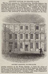 Gammelt hus i Gravel-Lane (gravering) af English School