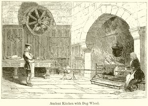 Gammelt køkken med hundehjul af English School