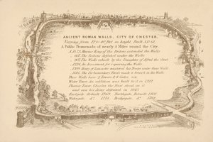 De gamle romerske mure i Chester (litografi) af English School