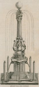 Gammel urskive og springvand, rejst i 1656 ved Leadenhall Corner, London af English School