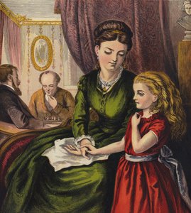 Ann og hendes mor (farve litho) af English School