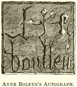 Anne Boleyns autograf af English School