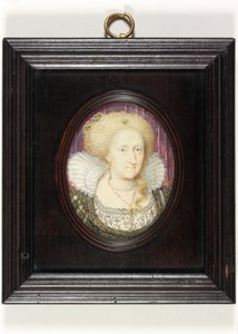 Anne af Danmark (akvarel på vellum) af English School