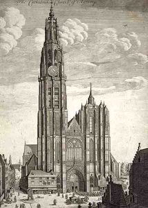Antwerpen katedral (gravering) af English School