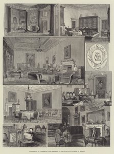 Lejligheder i Claremont, residensen for hertugen og hertuginden af Albany (gravering) af English School