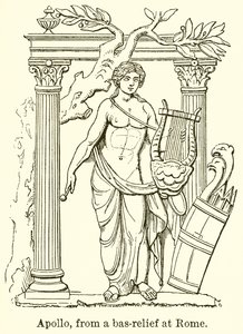Apollo, fra et bas-relief i Rom af English School