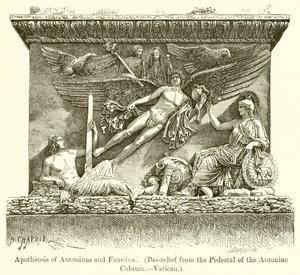 Apotheose von Antoninus und Faustina (Basrelief vom Sockel der Antoninischen Säule. Vatikan)