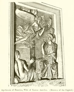 Apoteose af Faustina, kone til Marcus Aurelius. (Museum of Capitol) af English School