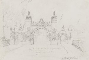 Arch ved Wothorp, Cambridgeshire, opført for at byde dronning Victoria og prins Albert velkommen på vej til Burghley House af English School