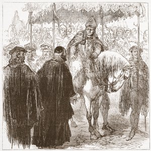 Ærkebiskop Arundel i Oxford, illustration fra The History of Protestantism af James Aitken Wylie (1808-1890), pub. 1878 af English School