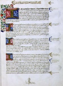 Arkiv 9432 f.5 Side med tekst med belyst initial 