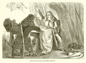 Argyll remonstrerer med kong Charles II af English School