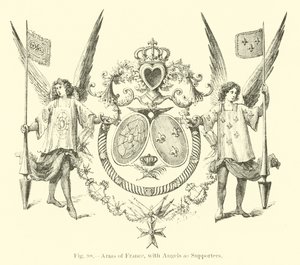 Arms of France, med engle som tilhængere af English School