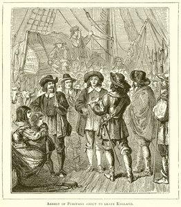 Anholdelse af puritanere ved at forlade England af English School